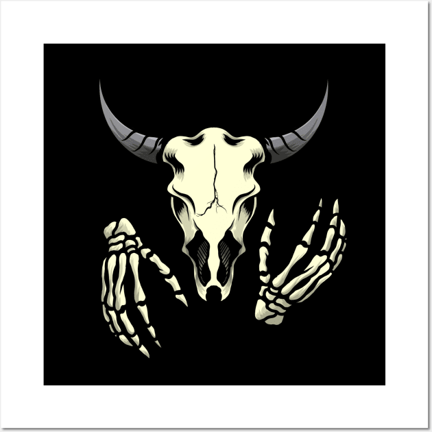 Bull Skull Design Wall Art by wap.prjct